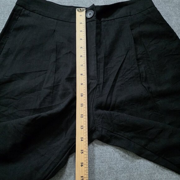 Zara Pants Womens M Black Balloon Cropped Button Hem Pleated Pockets Grunge Goth - Picture 6 of 16